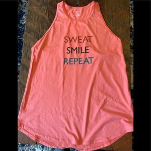 Sweat smile Repeat racer back tank top